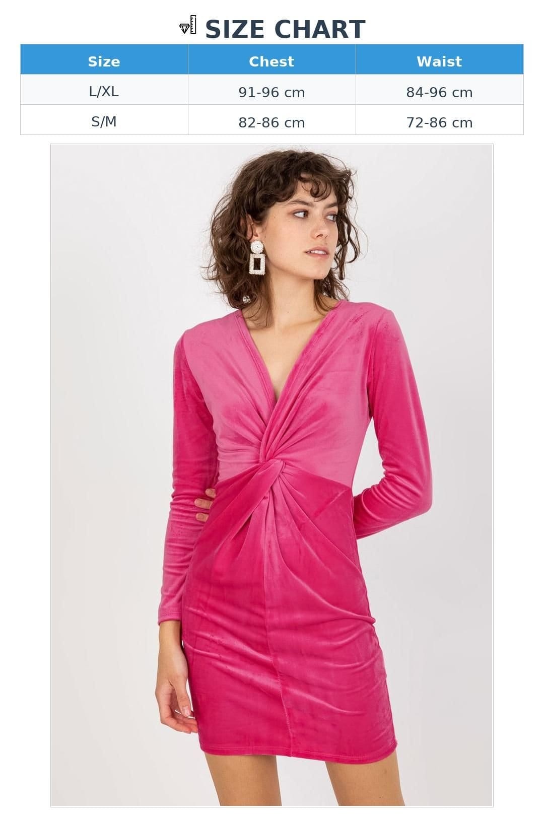 Love Lace Love Lace Women's Velour Fitted Evening Dress with Envelope Neck in Pink - 4