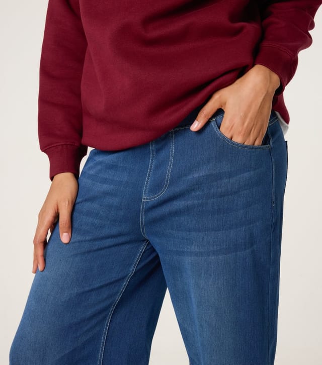 Blue Vanilla Women's Blue Elasticated Waist Jeans Blue Vanilla New Look - 3