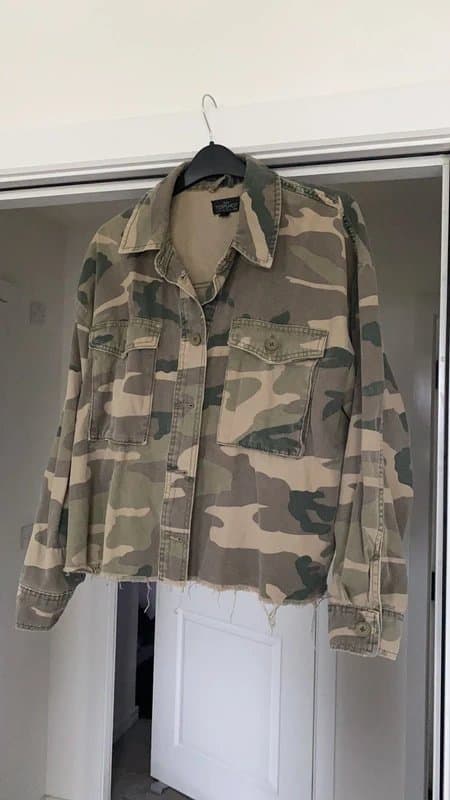 ASOS Topshop khaki army print jacket - petite