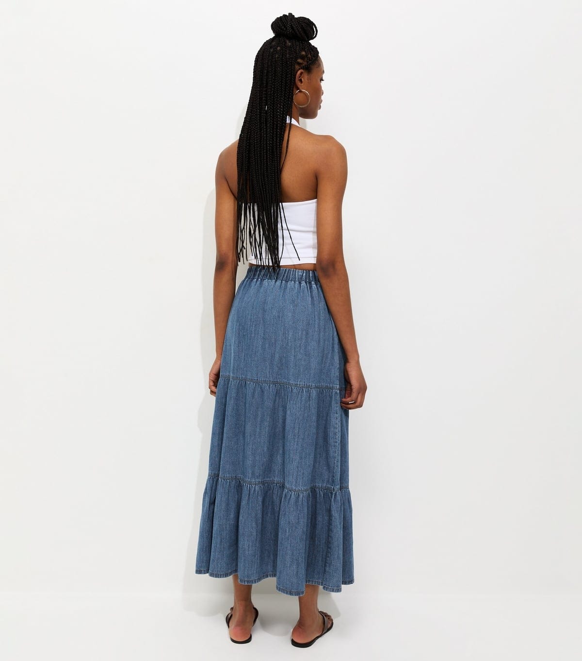 New Look Women's Blue Tiered Midi Skirt New Look - 4