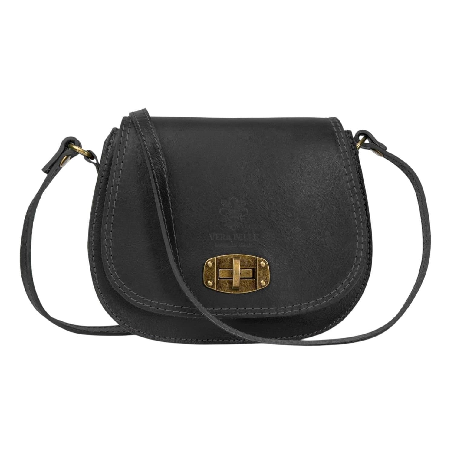 Woodland Leathers Woodland Leathers Women's Women's Italian Leather Crossbody Bag in Black