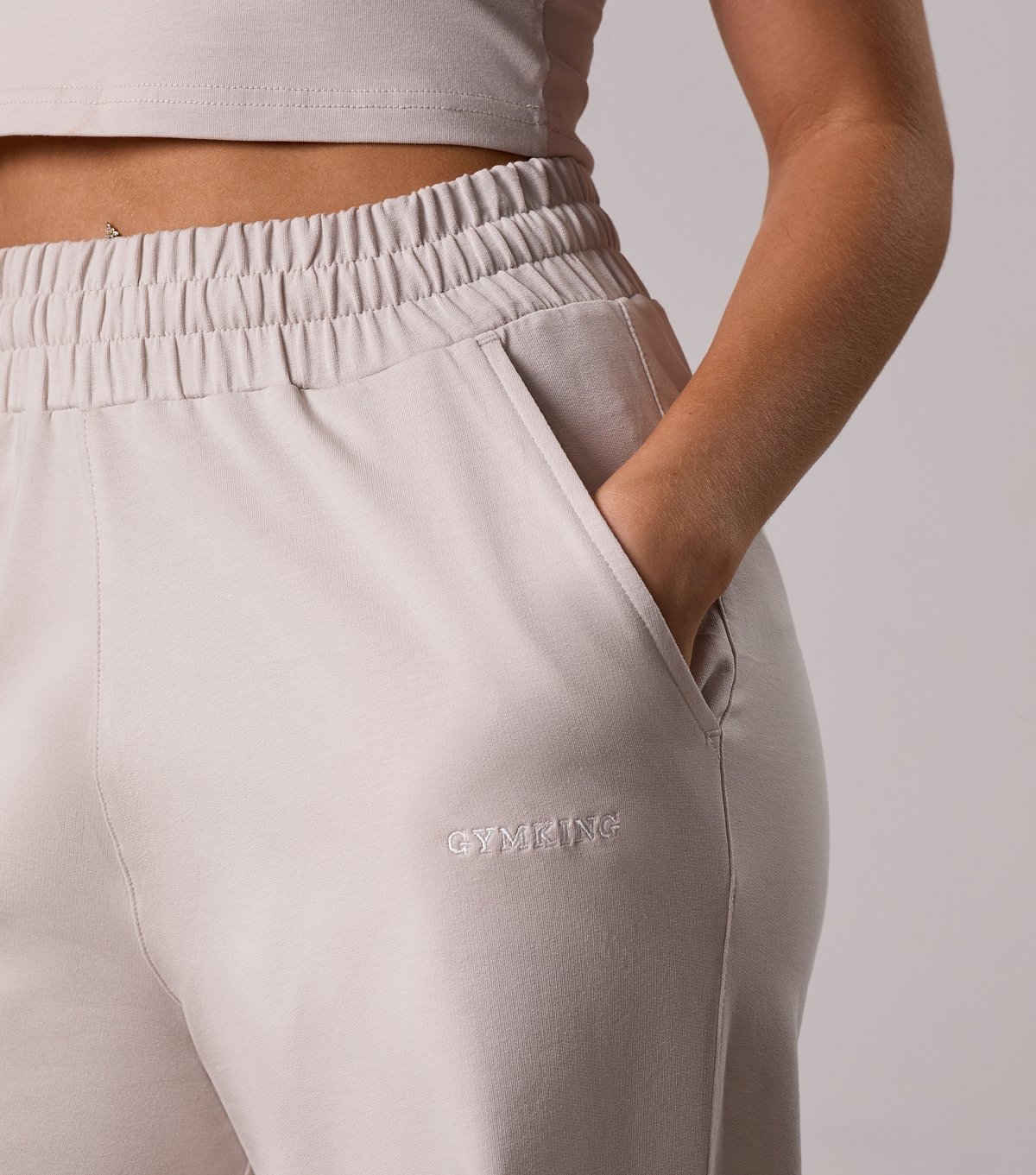 Gym King Women's 365 Light Grey Straight Leg Joggers Gym King New Look - 4