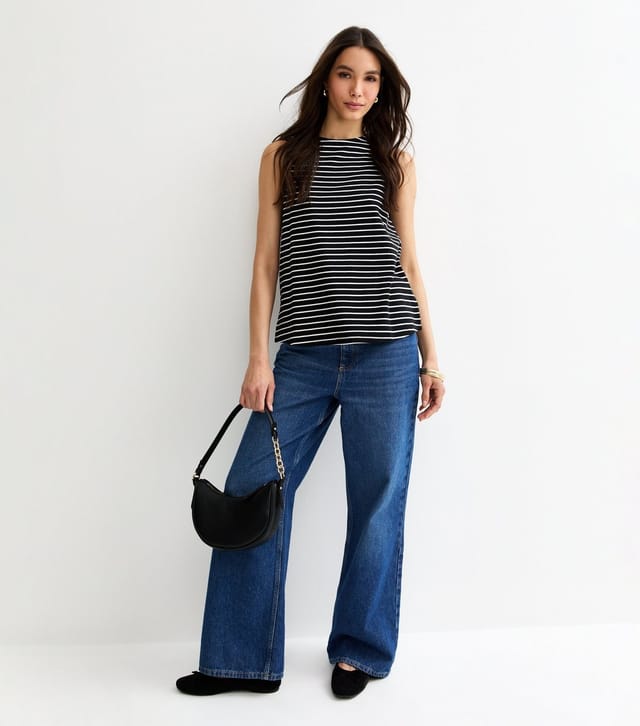 New Look Women's Premium Black Striped Jersey Tank Top New Look - 2