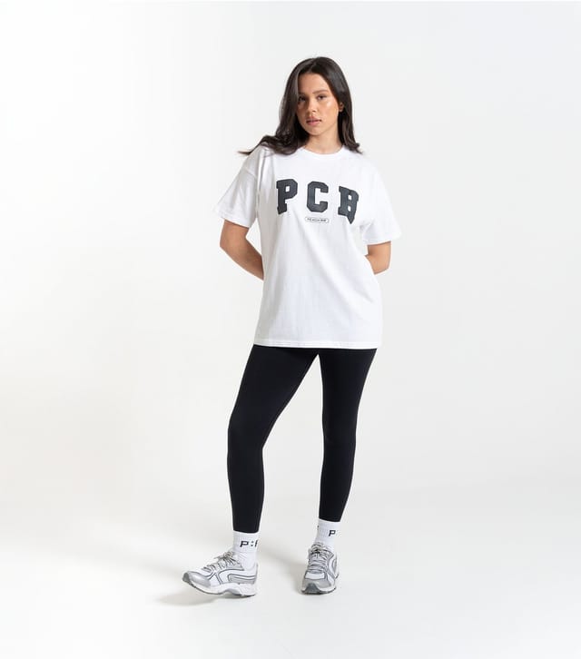 Peach Fit Women's White PCH Logo Elsie Tee Peach Fit New Look - 2