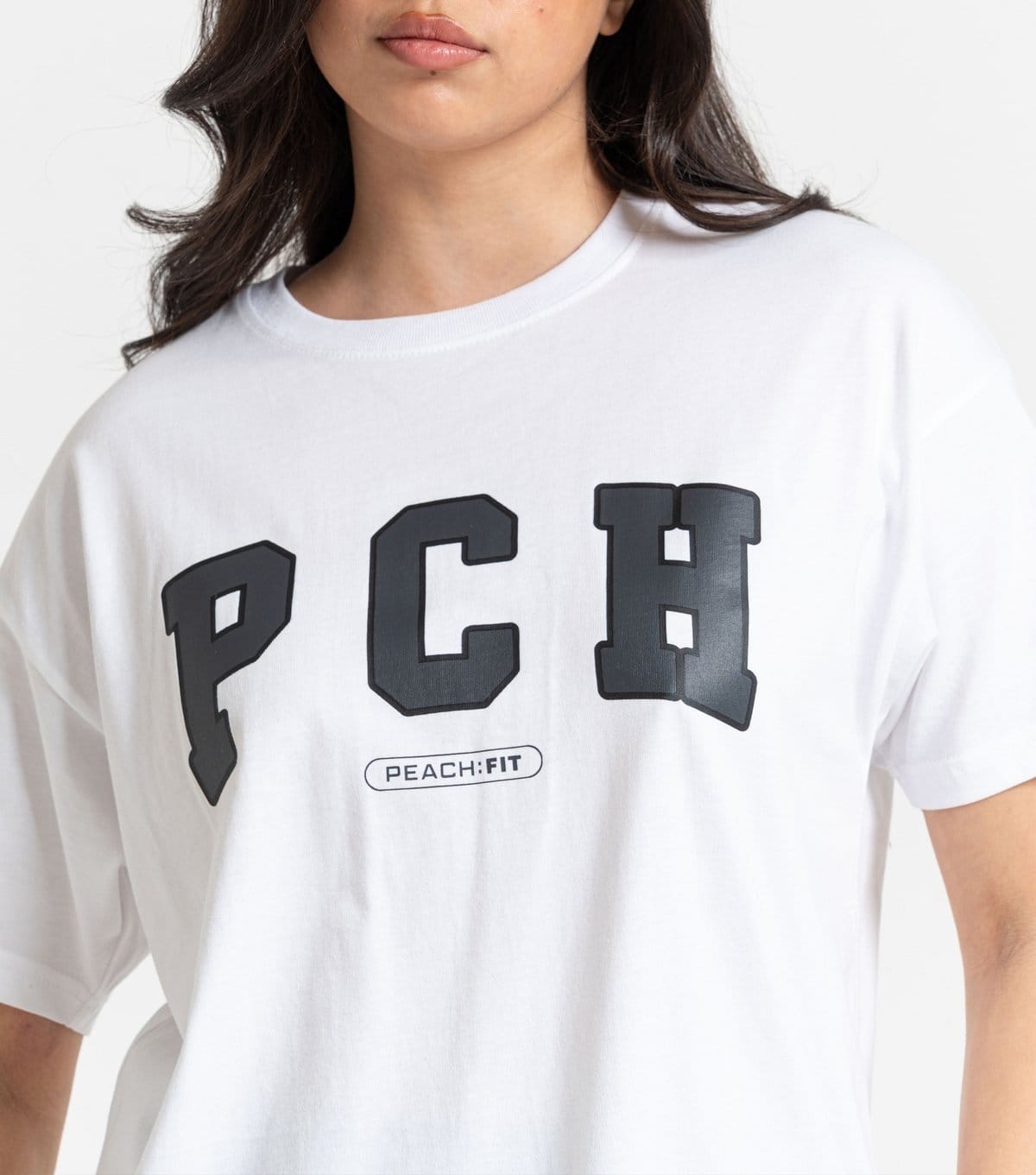 Peach Fit Women's White PCH Logo Elsie Tee Peach Fit New Look - 4