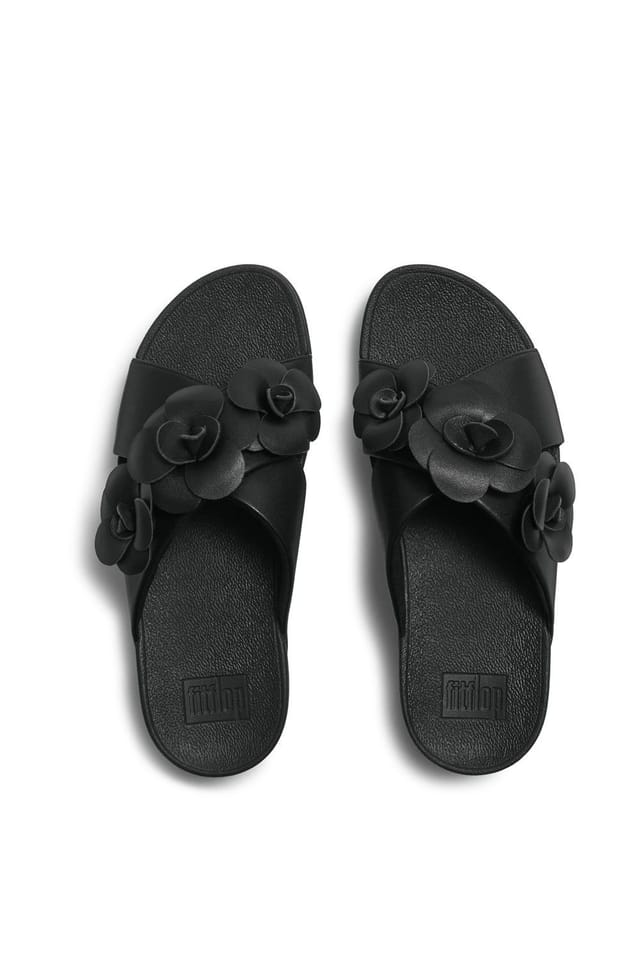 FitFlop FitFlop Women's Lulu Flower Cross Slides in Black - 3