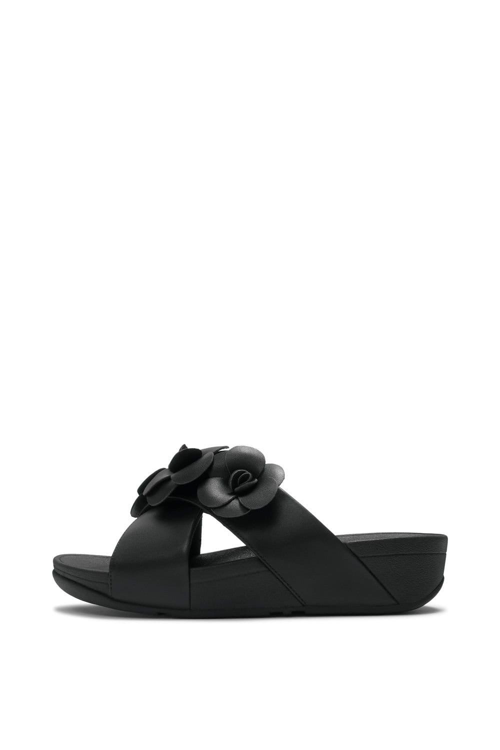 FitFlop FitFlop Women's Lulu Flower Cross Slides in Black - 4