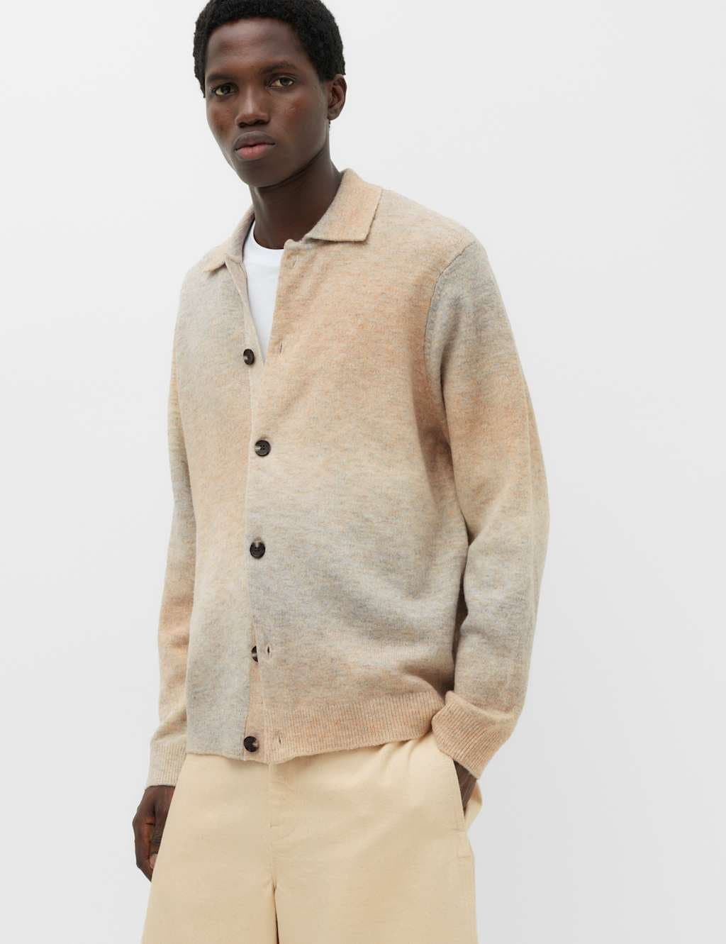 Marks & Spencer M&S Lofty Ombre Button Through Cardigan Neutral