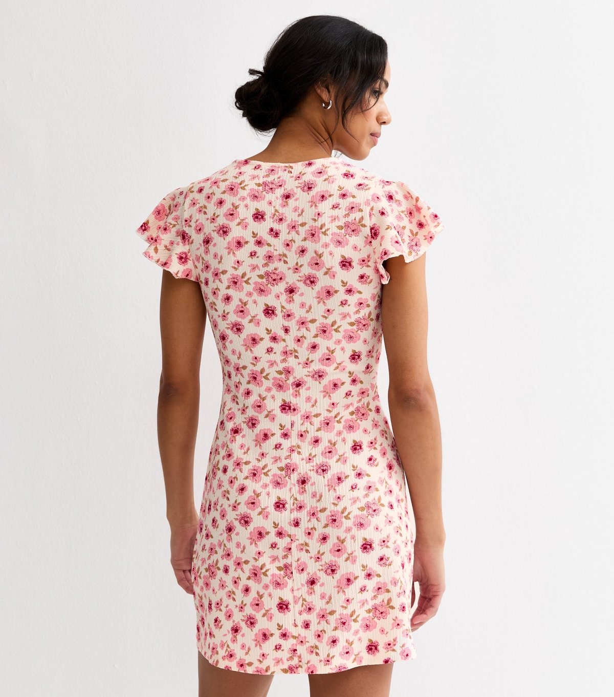 New Look Women's Pink Floral Lace Trim Mini Dress New Look - 4