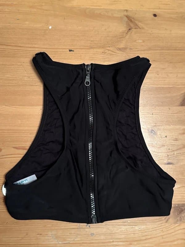 ASOS ASOS swim jewel zip back racer bikini top size 6 embellished