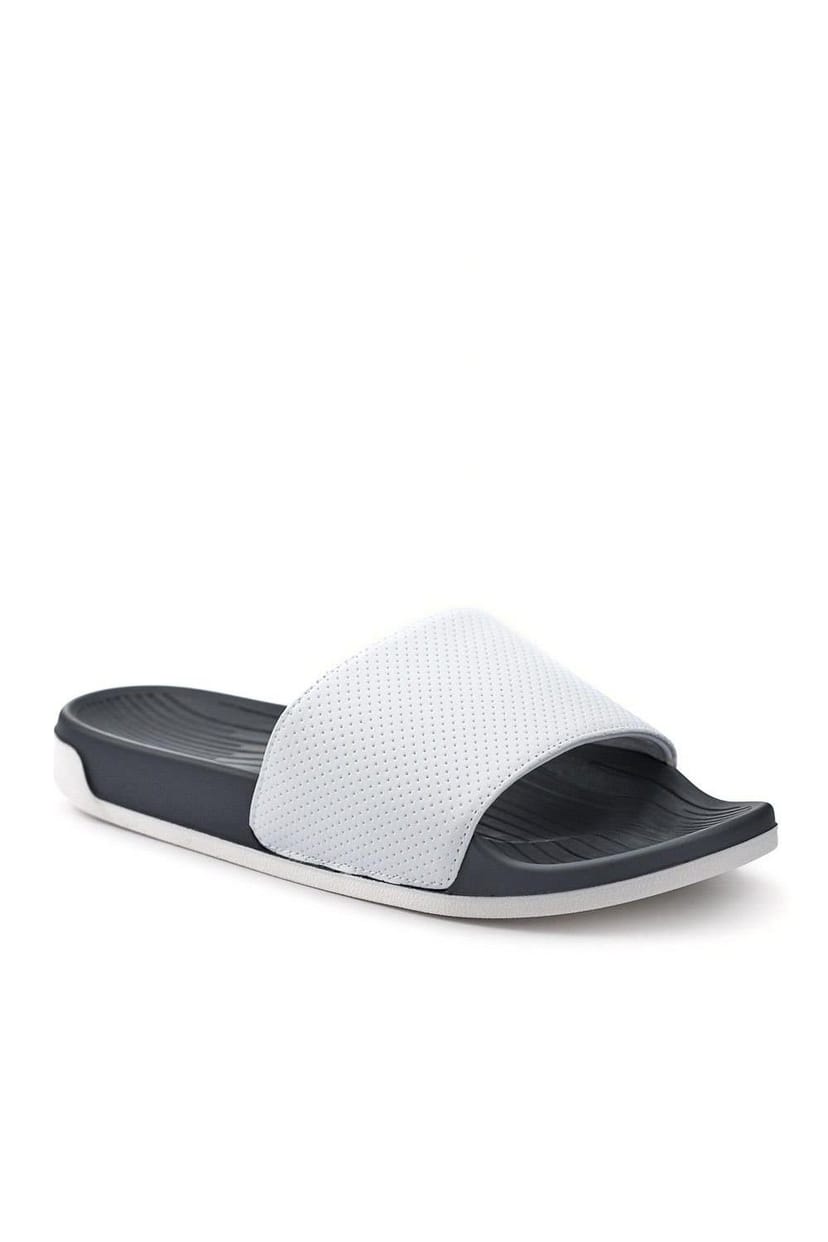 Pavers Pavers Men's Cushioned Slides in White - 1