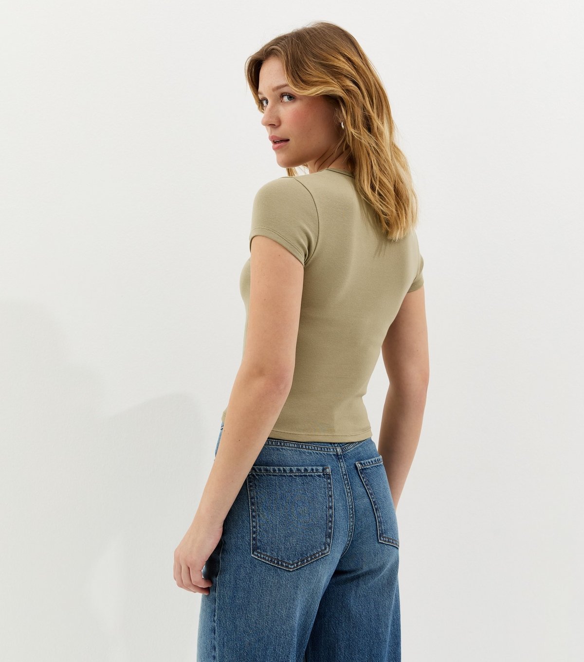 New Look Women's Light Khaki Baby Tee T-Shirt New Look - 4