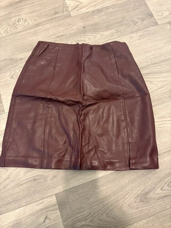 New Look Foax leather skirt burgundy