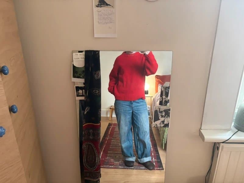 Topshop Red knit sweatshirt