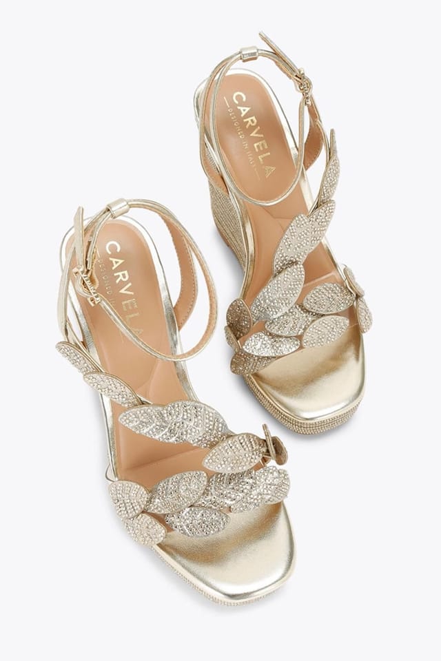 Carvela Carvela Women's 'Eleganza Wedge' Fabric Heels in Gold - 2