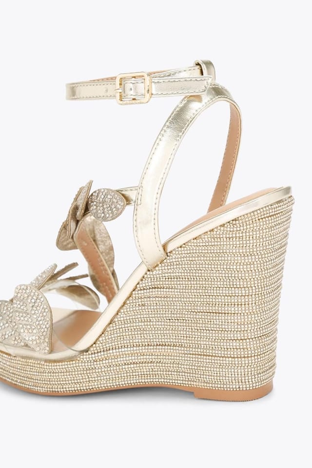 Carvela Carvela Women's 'Eleganza Wedge' Fabric Heels in Gold - 3