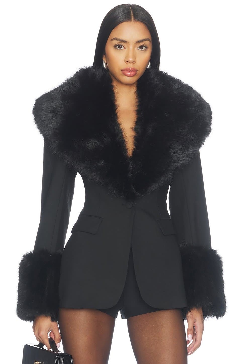 revolve Suiting Faux Fur Blazer