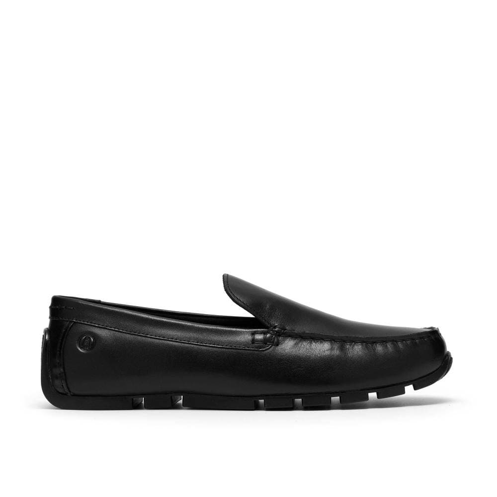 Clarks Clarks Men's Corsley Plain Black Leather Loafers, Slip Ons