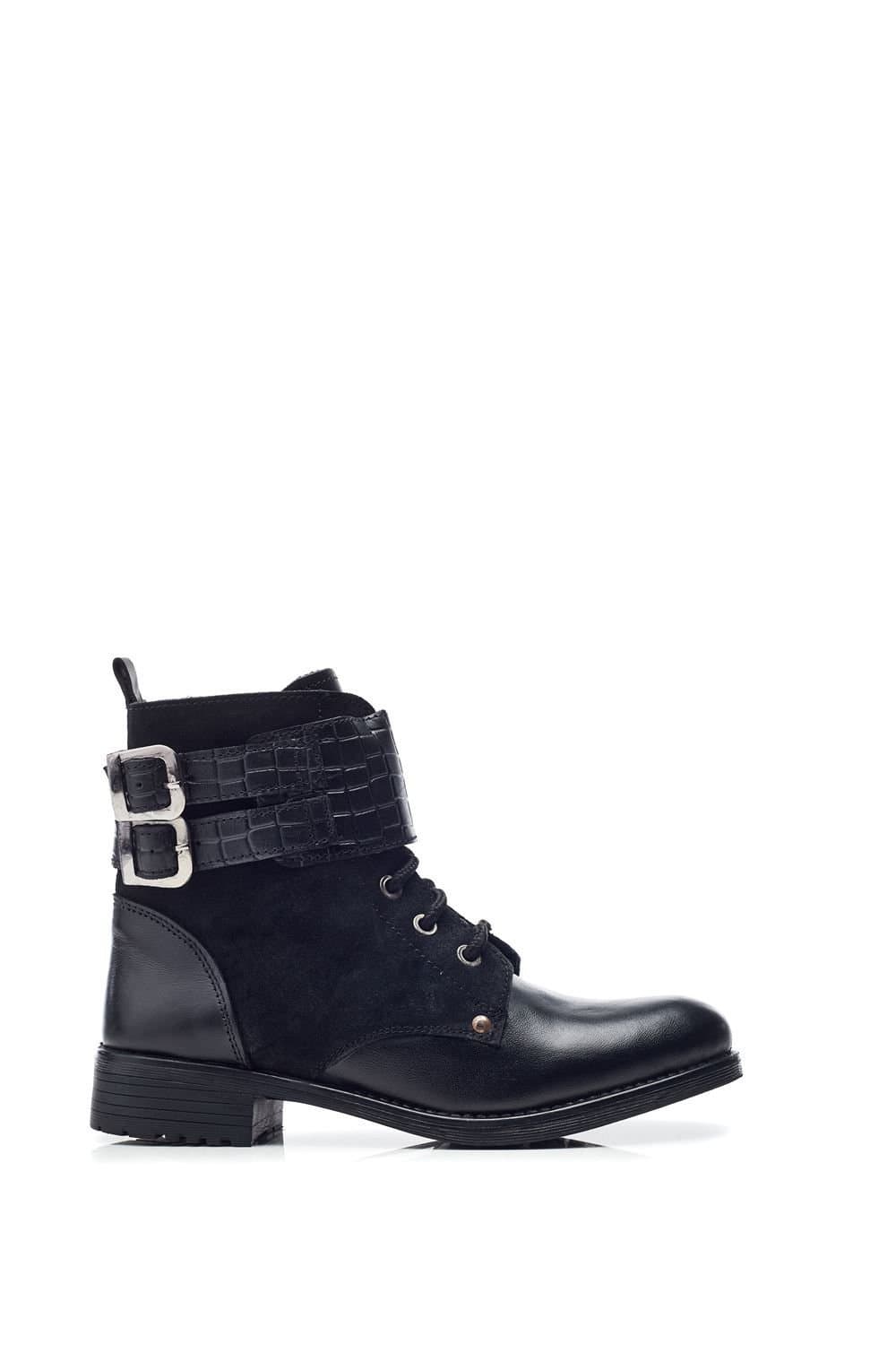 M by Moda M by Moda Black Leather Ankle Boots