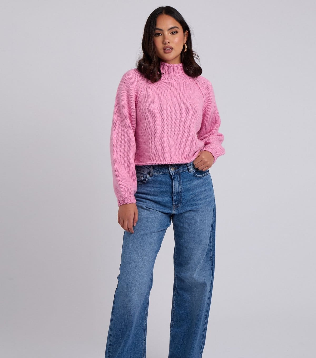 Urban Bliss Pink Knit Roll Neck Jumper