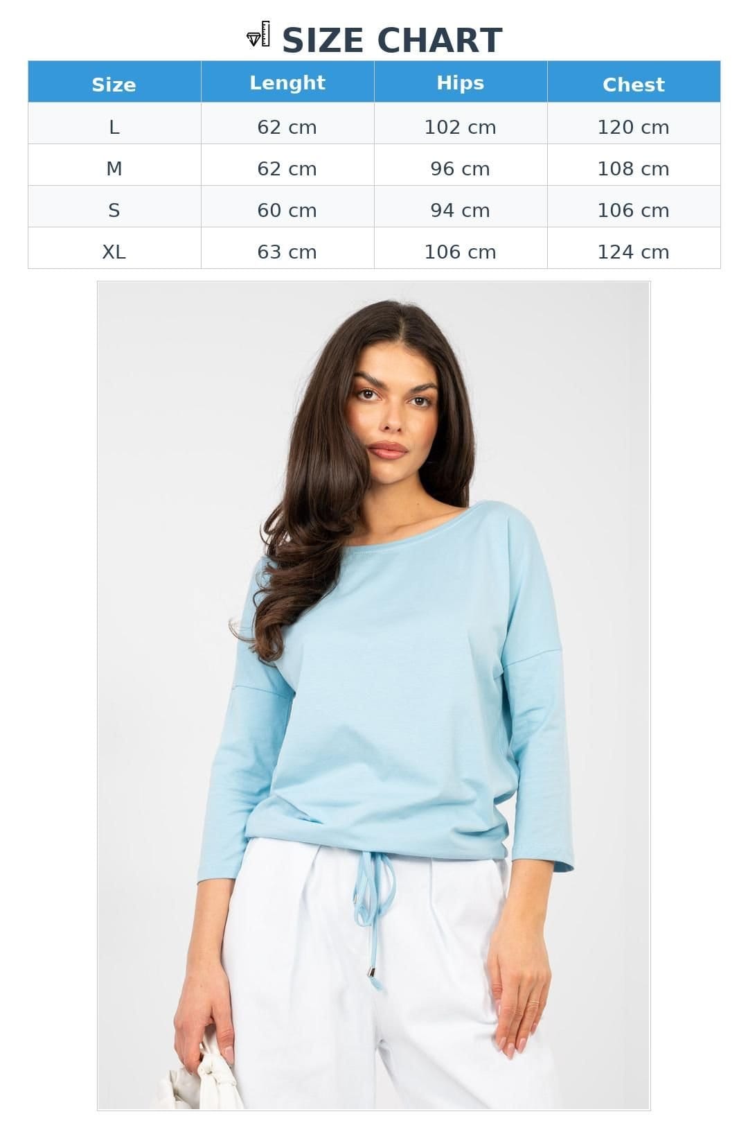 Love Lace Love Lace Women's Cotton Elastane Tie Waist Casual Blouse in Blue - 4