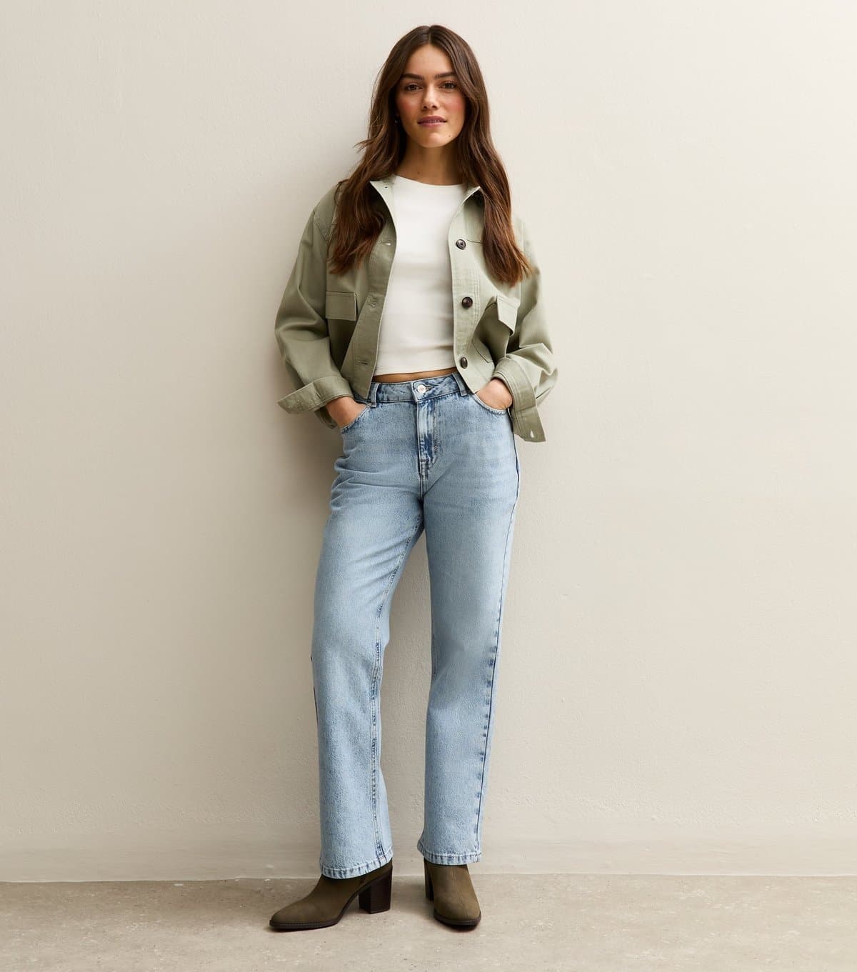 New Look Women's Petite Light Blue Anica Straight Leg Jeans New Look