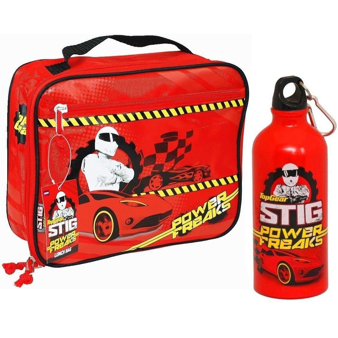BBC International BBC International Men's The Stig Power Freaks Insulated Lunch Bag & Bottle in Red