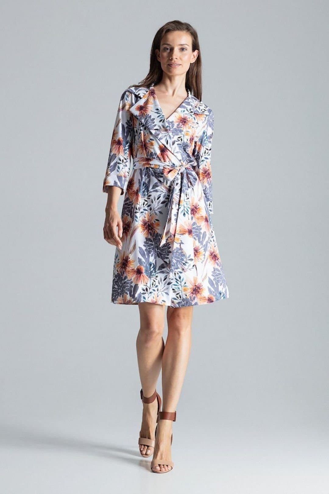 Love Lace Love Lace Women's Printed Loose Shirt Dress with Tie Waist