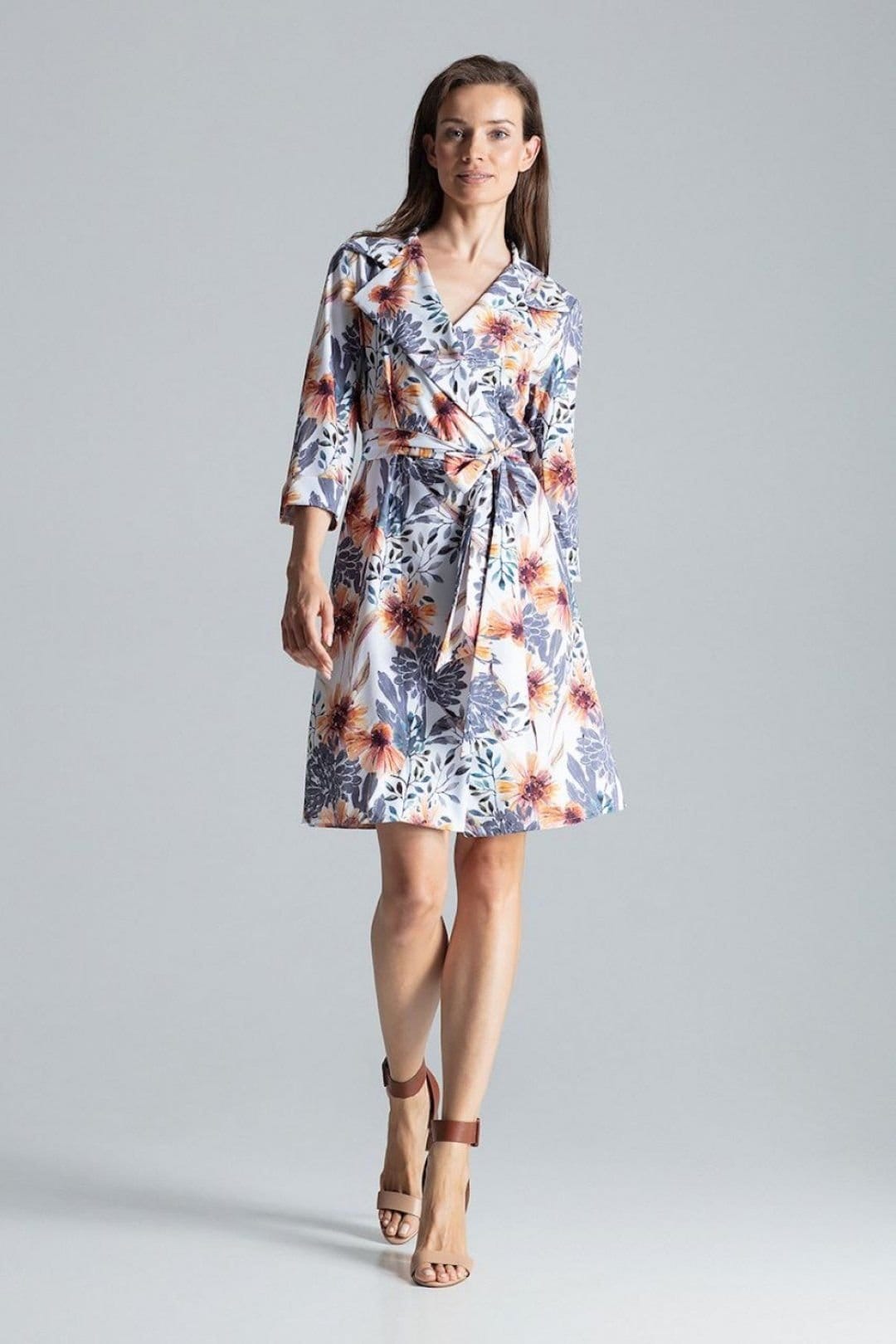 Love Lace Love Lace Women's Printed Loose Shirt Dress with Tie Waist - 1