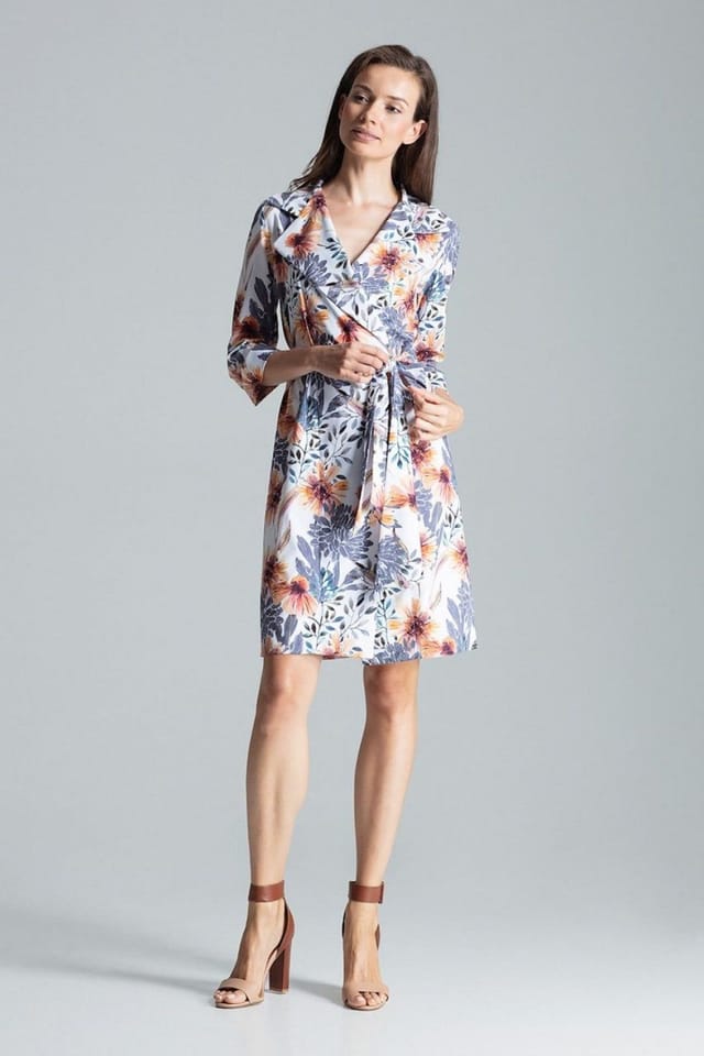 Love Lace Love Lace Women's Printed Loose Shirt Dress with Tie Waist - 2