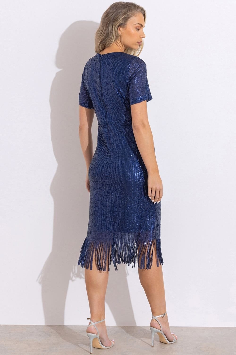 Klass. Klass. Women's Tassel Sequin Midaxi Dress in Midnight - 4