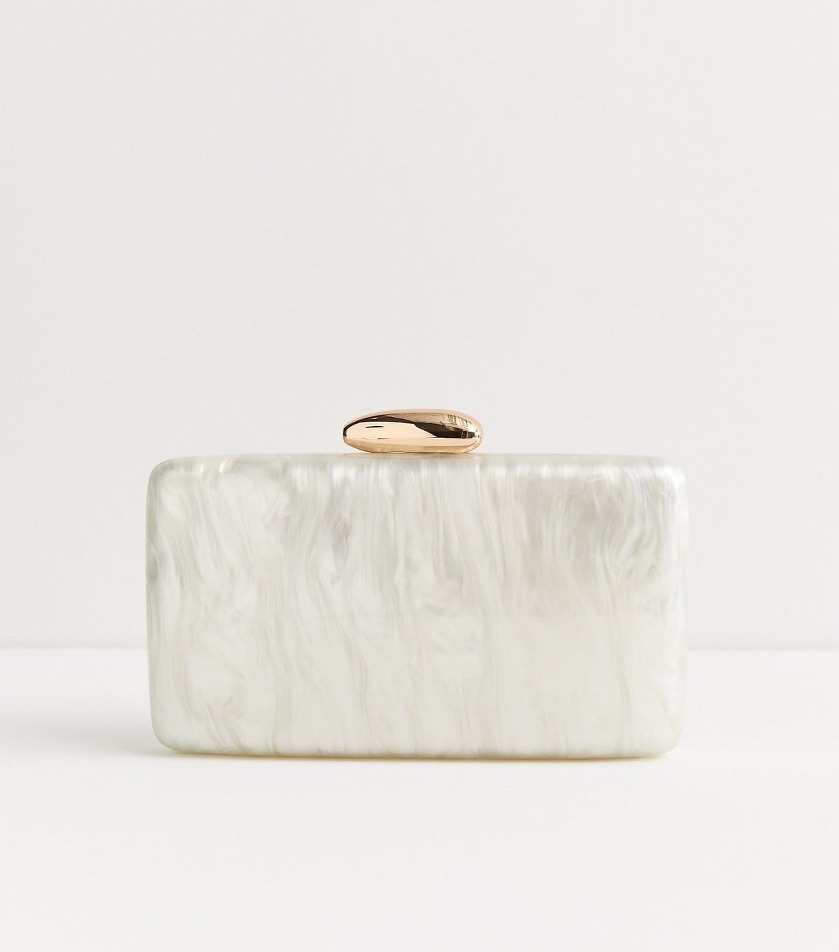 New Look Cream Faux Pearl Box Clutch Bag Vegan New Look - 4