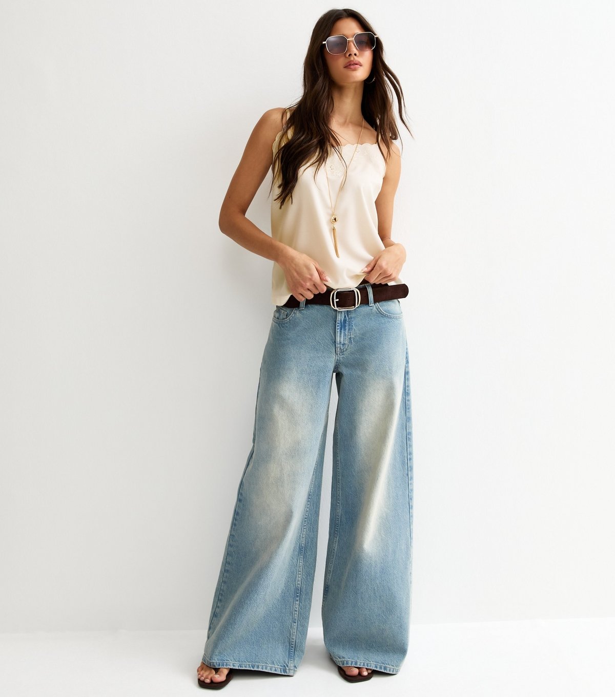 New Look Women's Cream Embroidered Strappy Cami Top New Look - 3