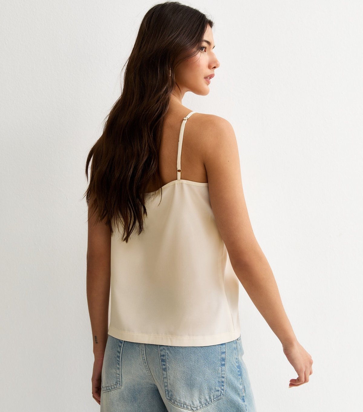 New Look Women's Cream Embroidered Strappy Cami Top New Look - 4