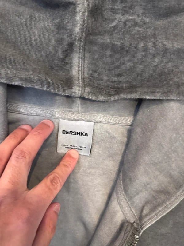 Bershka Bershka Stonewash Hoodie - Grey - XS