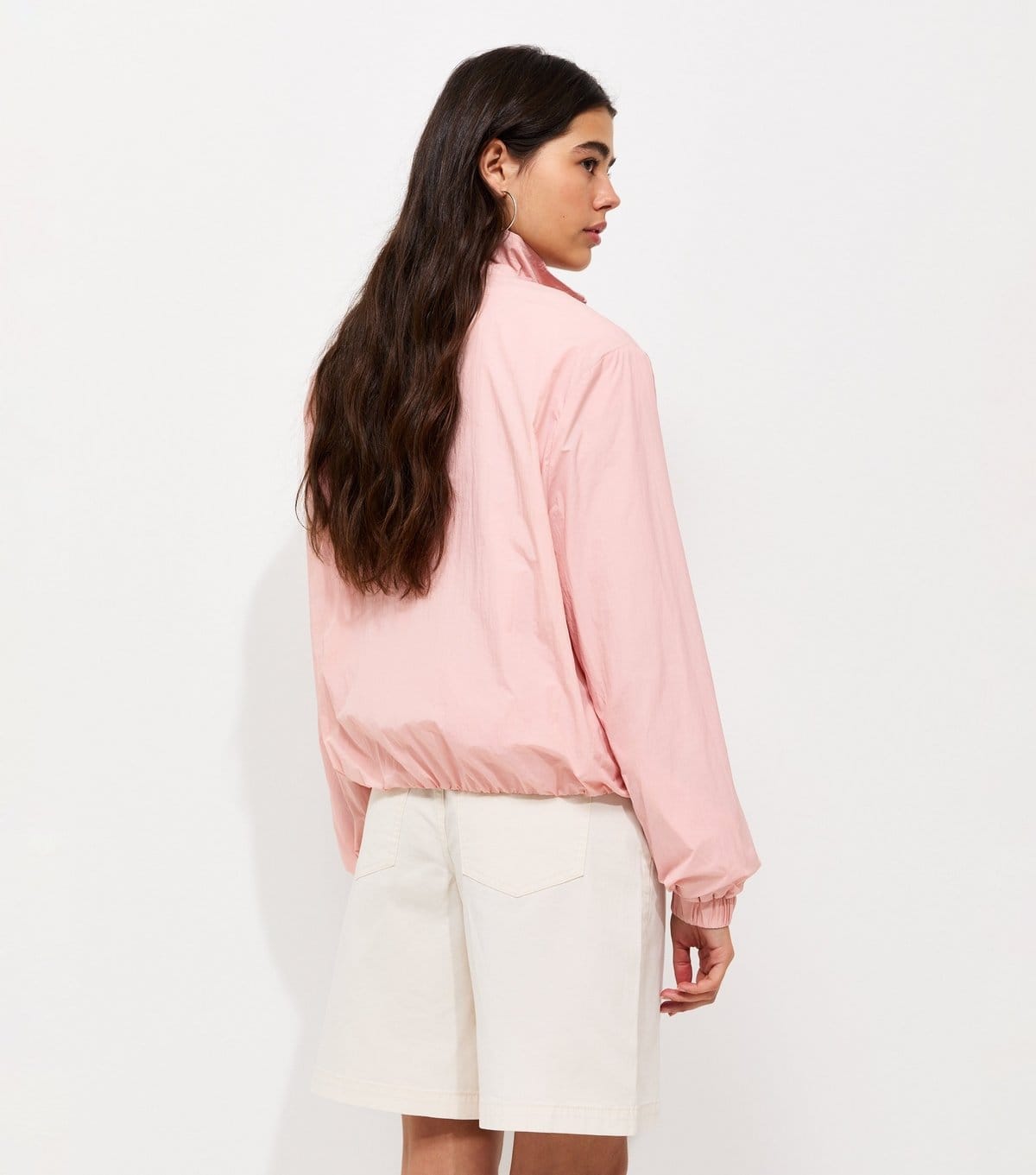 New Look Women's Light Pink Bubble Hem Zip Lightweight Jacket New Look - 4