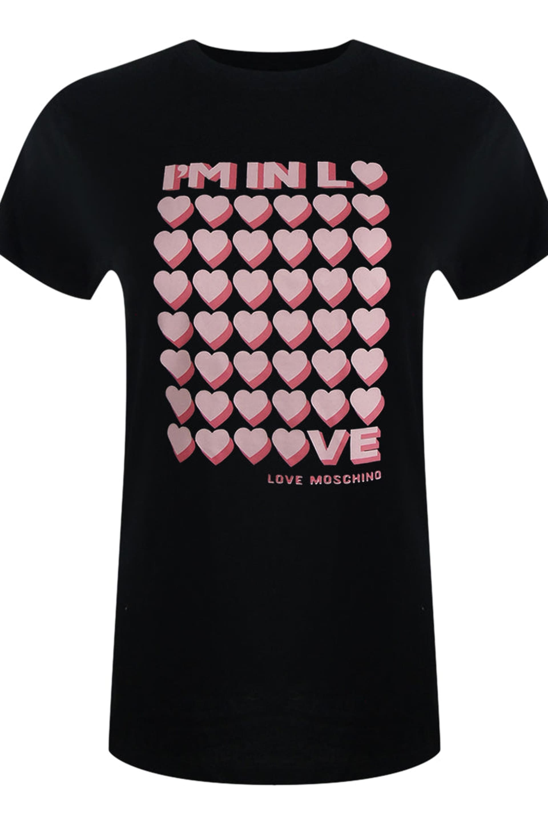 Love Moschino Love Moschino Women's I'm So In Love Short Sleeve Round T-shirt in Black