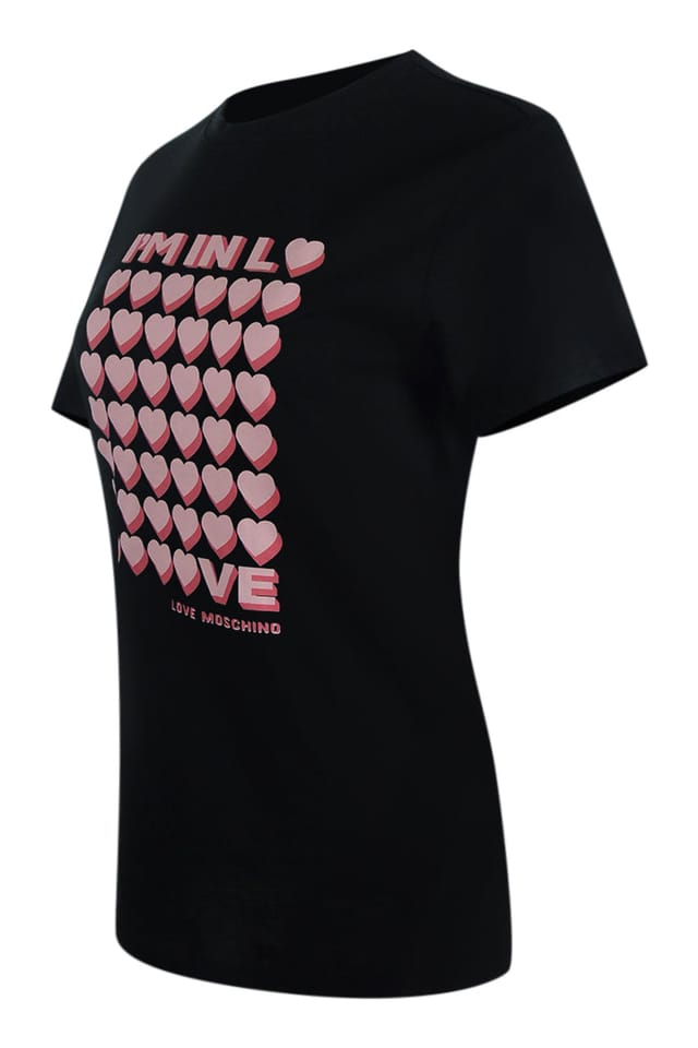 Love Moschino Love Moschino Women's I'm So In Love Short Sleeve Round T-shirt in Black - 2