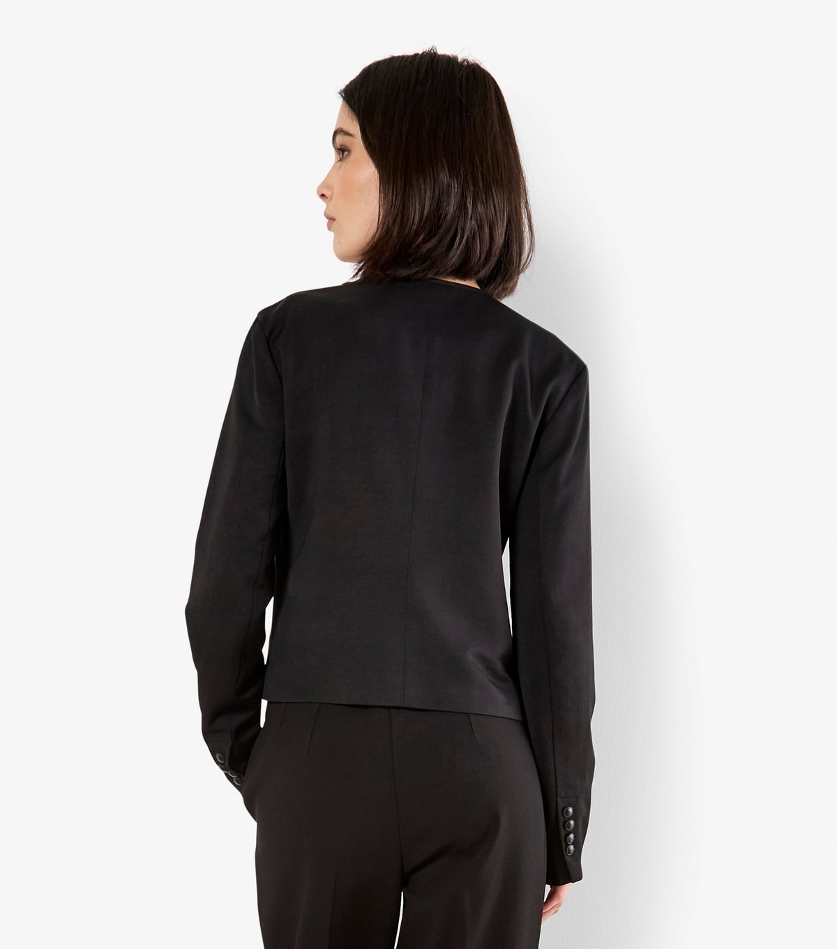 Apricot Women's Black Crew Neck Cropped Jacket Apricot New Look - 3