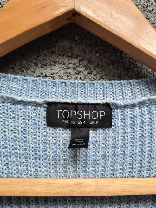 Topshop S176CS) TopShop, Size 8, Blue, Jumper