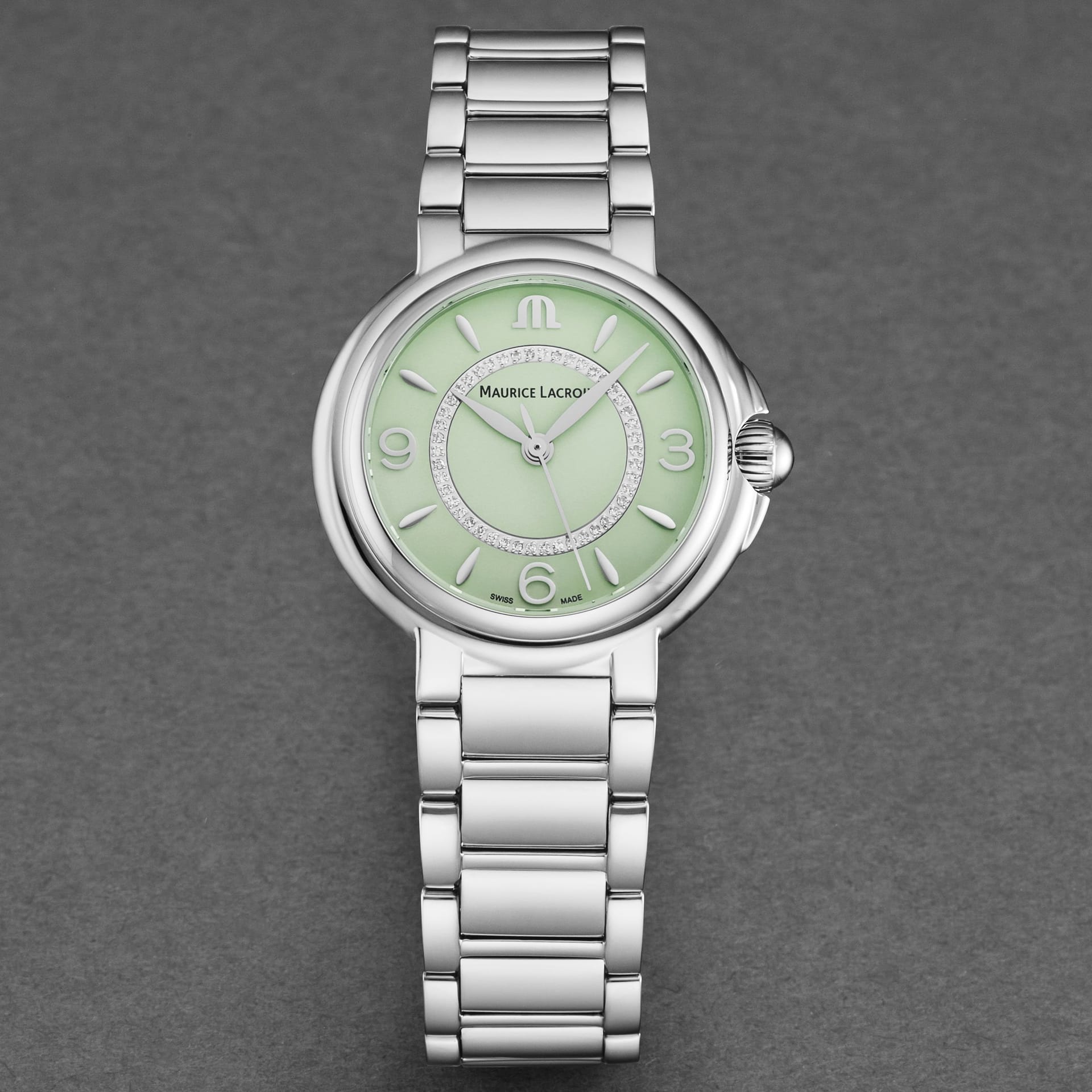 Maurice Lacroix Maurice Lacroix Women's 'Fiaba' Green Dial Stainless Steel Bracelet Quartz Watch in Silver - 4