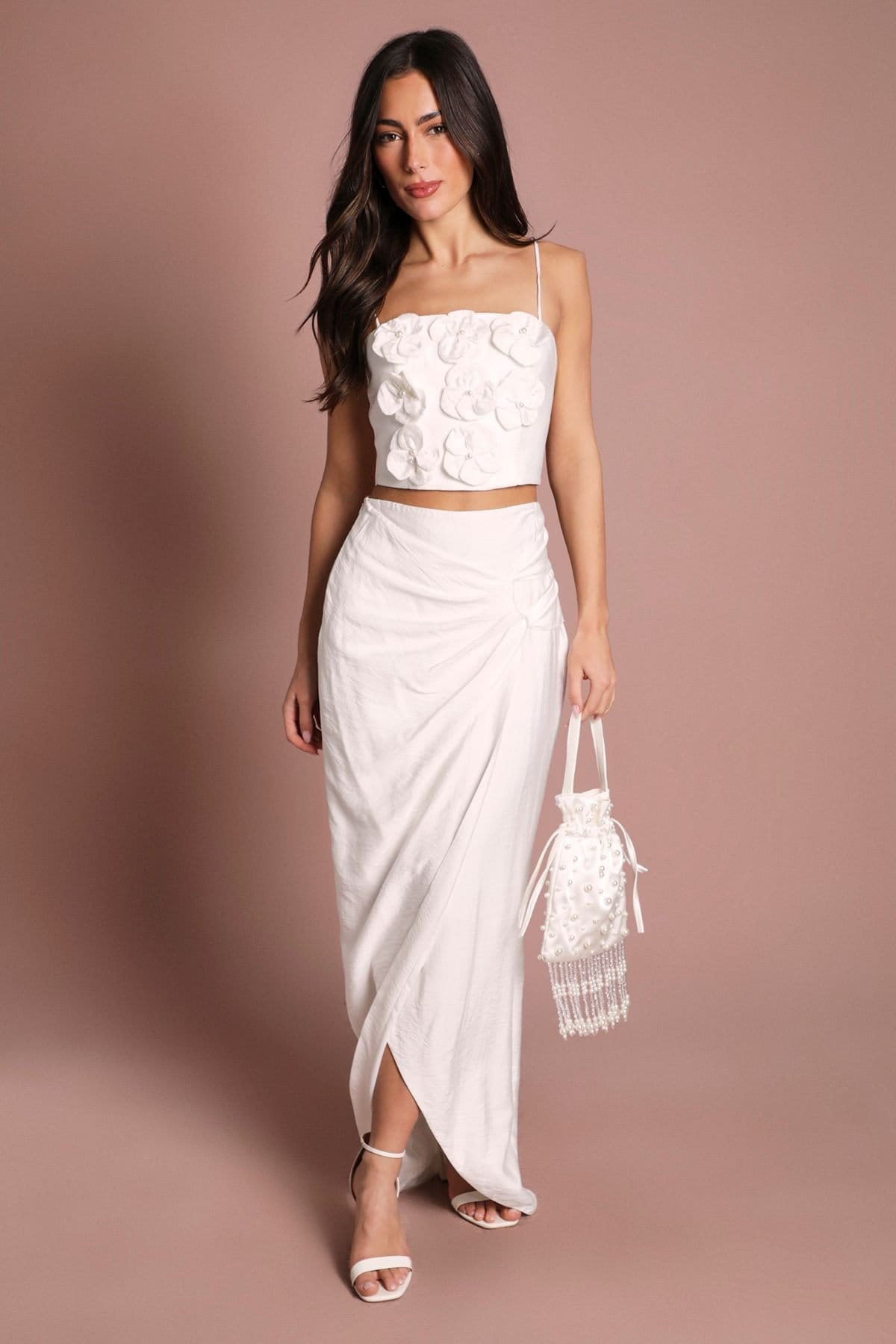 Coast Coast Women's Corsage Strappy Wedding Top Co Ord in Ivory - 4