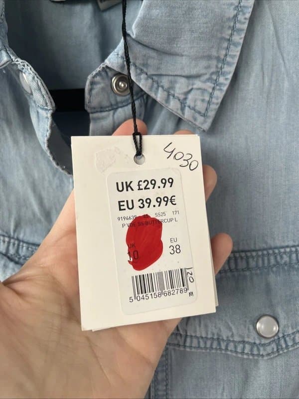 New Look New look - denim petite shirt dress - size 10 - blue
