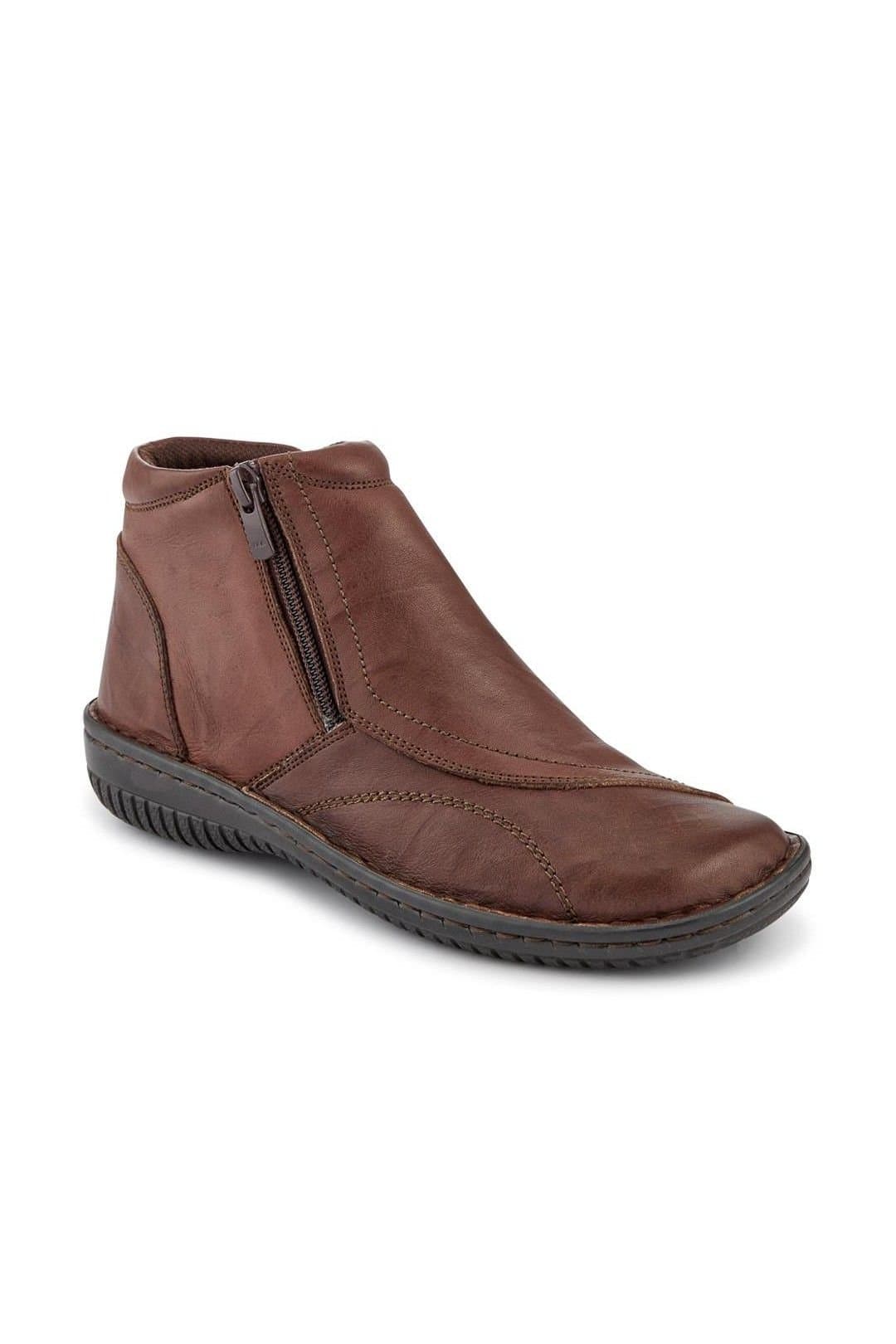 Pavers Pavers Women's Leather Ankle Boots in Brown