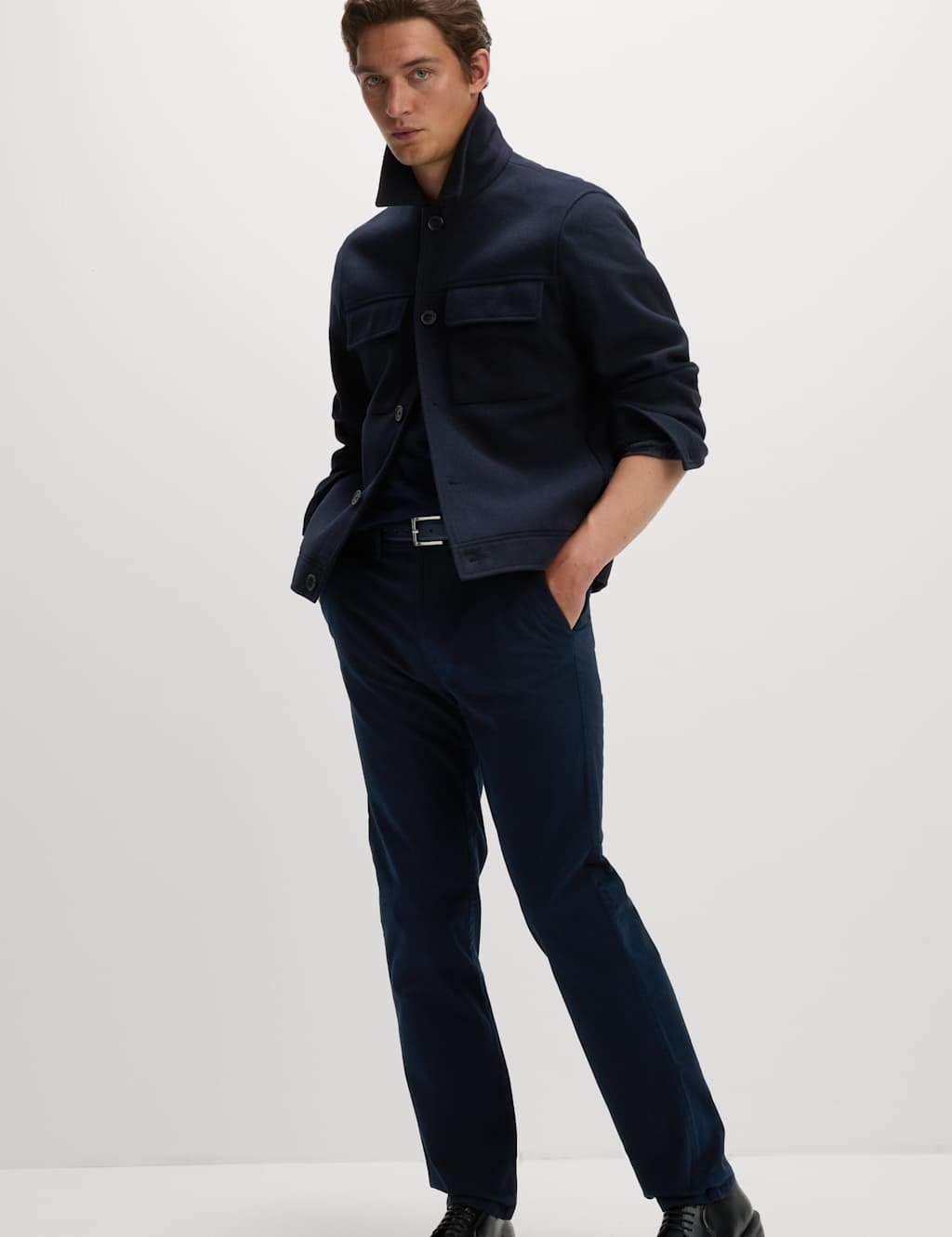 Marks & Spencer M&S 2 Pack Elasticated Waist Stretch Chinos Navy - 3