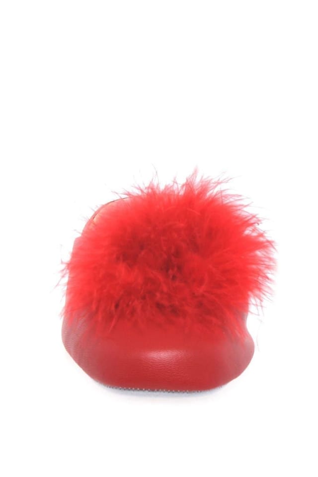 Charles Clinkard Charles Clinkard Women's 'Pom Pom II' Leather Slippers in Red - 3