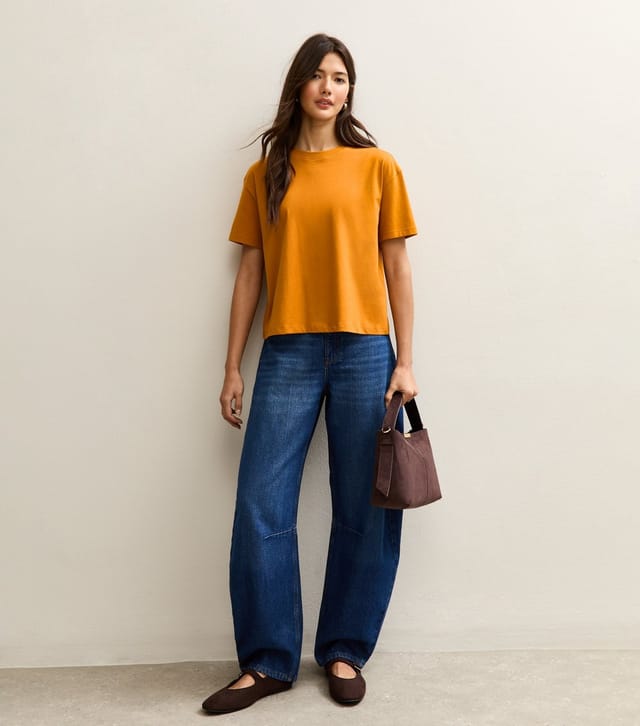 New Look Women's Burnt Orange Cotton Boxy Fit T-Shirt New Look - 2