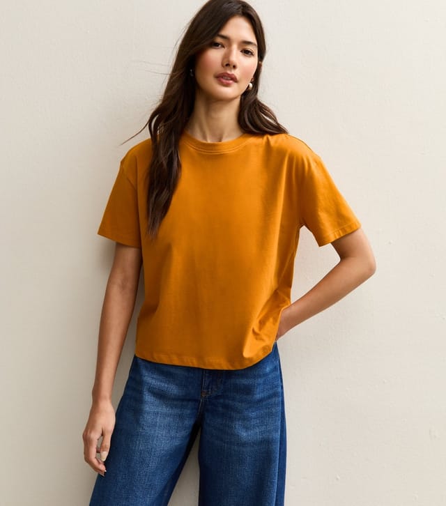 New Look Women's Burnt Orange Cotton Boxy Fit T-Shirt New Look - 3