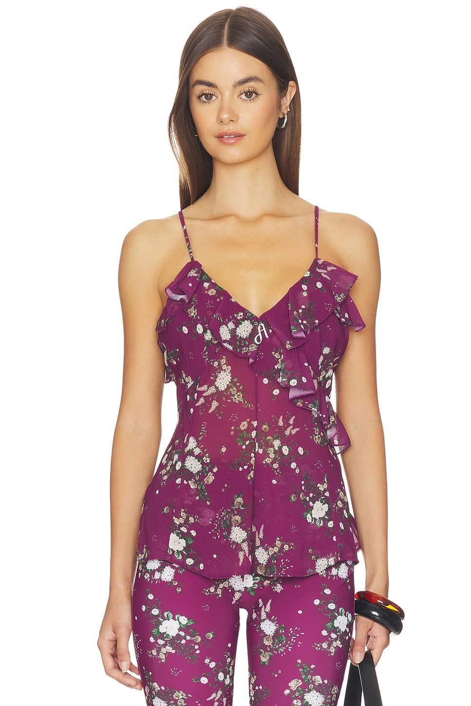 revolve Revolve Floral Print Top in Berry Love
