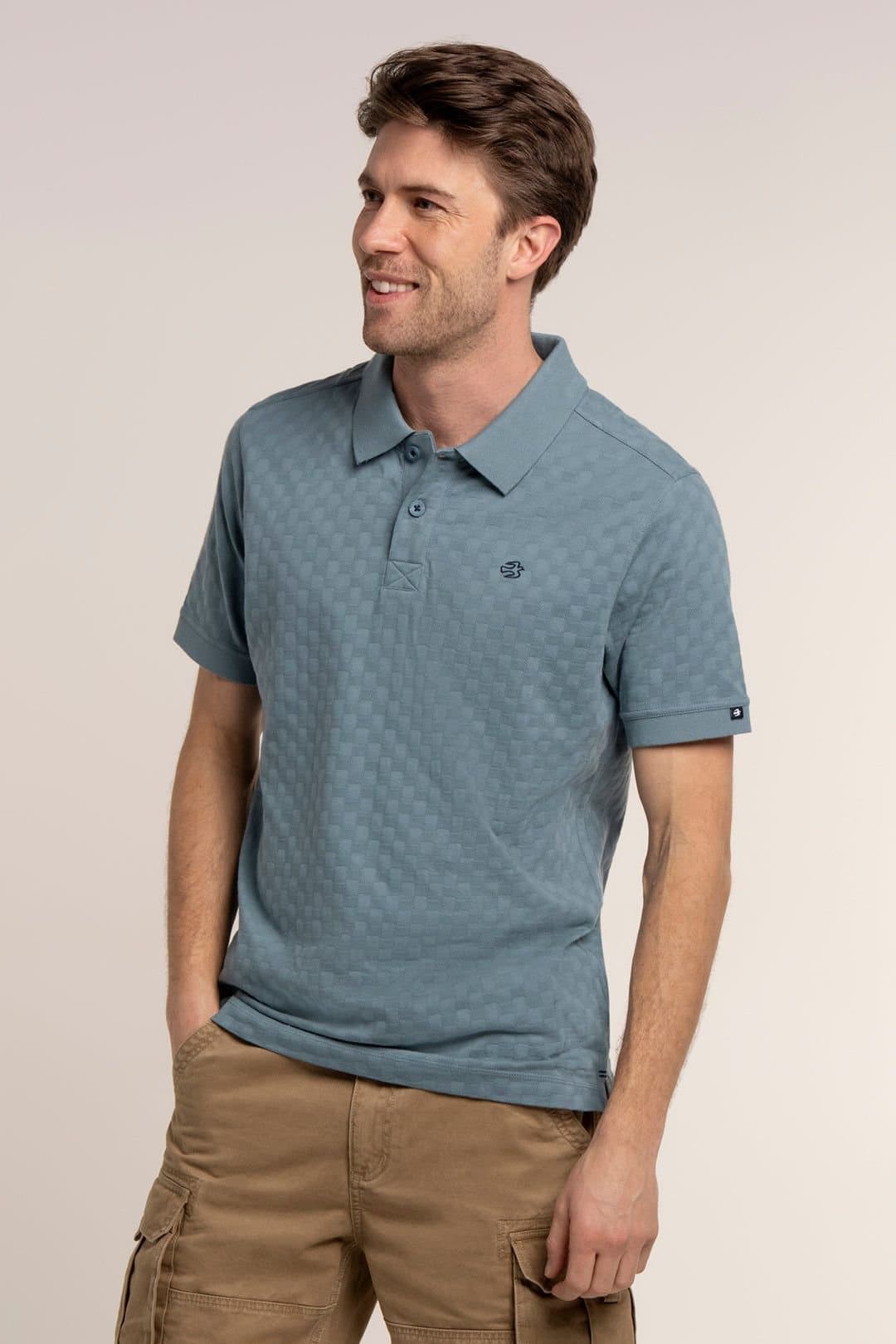Brakeburn Brakeburn Men's SAXILBY JACQUARD POLO in Blue